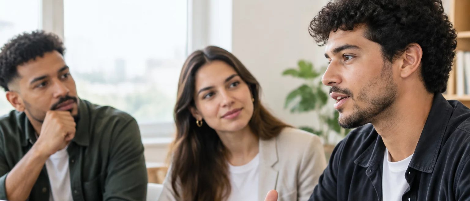 Mesa vista de cima, com o esquema de um raciocínio rabiscado à mão numa folha solta